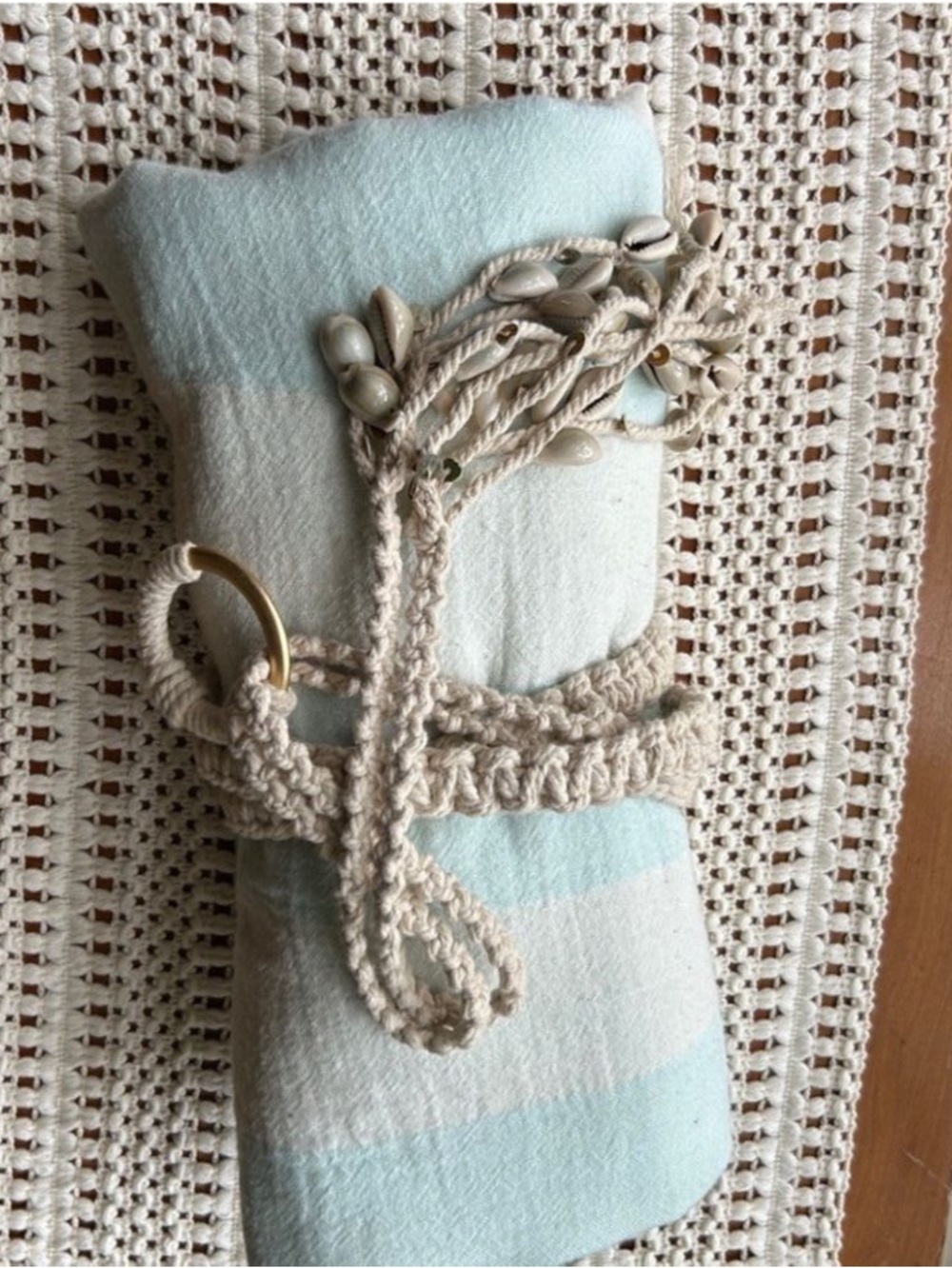 Macrame Carry Strap + Belt Multifunction Multipurpose NEW Handcrafted Natural - Picture 9 of 15